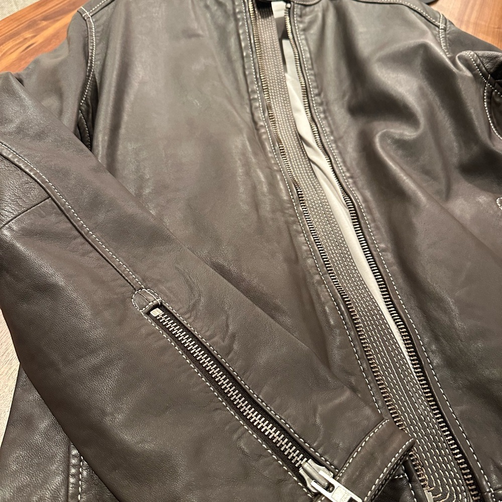 George Roth Men's Brown Leather Jacket - Picture 4 of 7